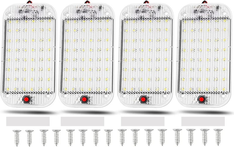Thlevel LED Dome Light, RV Interior Lighting 12v-85v 800 Lumens Super Bright RV LED Ceiling Dome Light with ON/Off Switch RV Lights Interior for Car/RV/Trailer/Truck/Camper/Boat (4 pcs) - Image 1